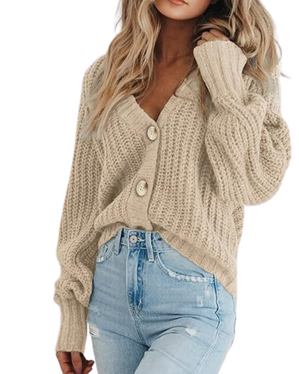 Sofia Open Knit Button Cardigan
