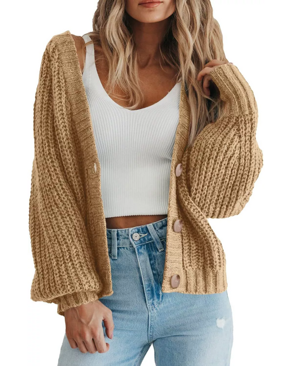 Sofia Open Knit Button Cardigan