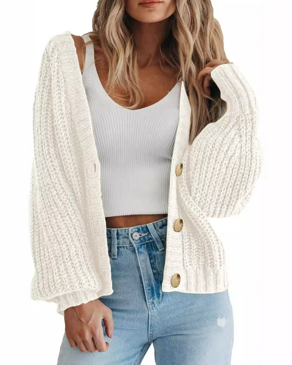 Sofia Open Knit Button Cardigan