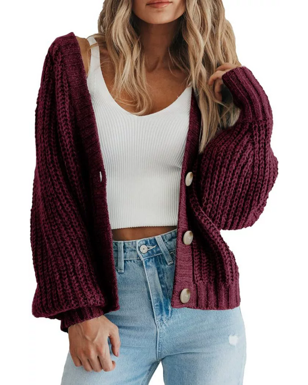 Sofia Open Knit Button Cardigan