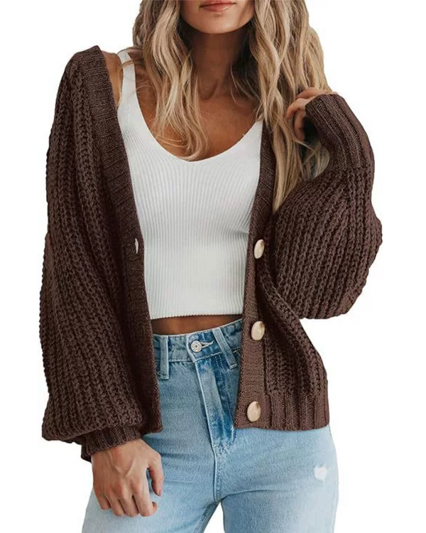 Sofia Open Knit Button Cardigan