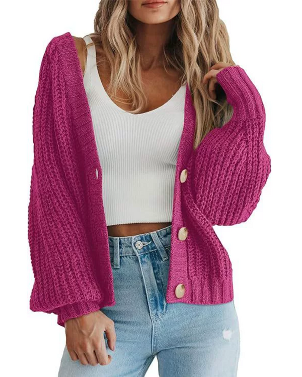 Sofia Open Knit Button Cardigan