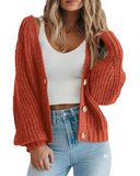 Sofia Open Knit Button Cardigan