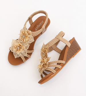 Amy Ergonomic Floral Wedge Sandal